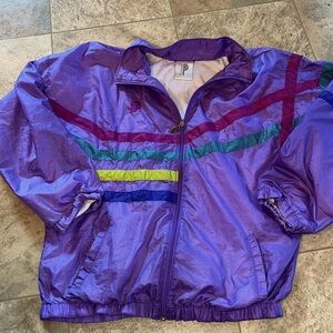 Y2K vintage, pro ace, windbreaker, size large nylon outside cotton inside purple